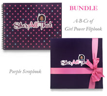 Load image into Gallery viewer, Purple Scrapbook + A-B-Cs of Girl Power Flipbook Bundle