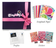 Load image into Gallery viewer, Purple Scrapbook + A-B-Cs of Girl Power Flipbook Bundle