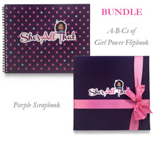 Load image into Gallery viewer, Purple Scrapbook + A-B-Cs of Girl Power Flipbook Bundle
